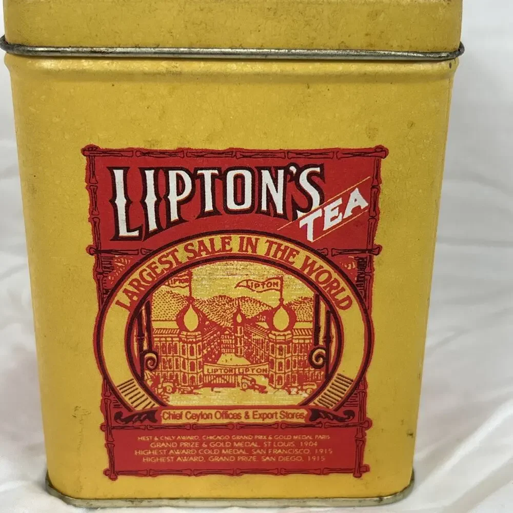 Vintage 1932 Lipton Tea Planter Ceylon Tin Bristol Ware